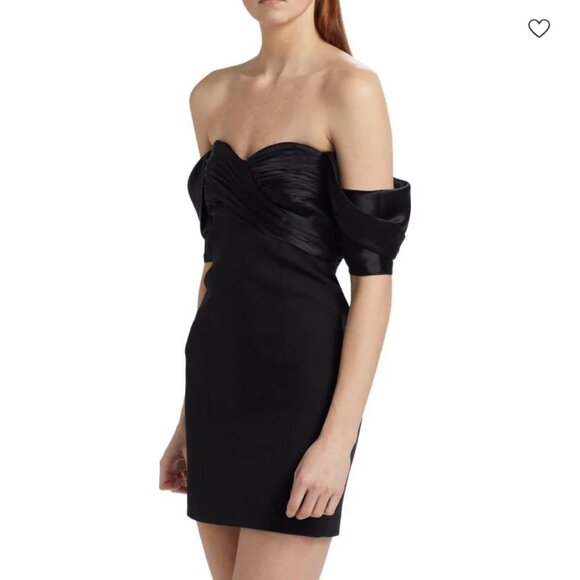 Cinq à Sept Sibyl Off-The-Shoulder Mini Dress in Black NWT - Picture 3 of 12